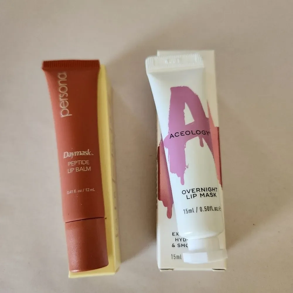 Aceology & Persona Lip Mask and Peptide Lip Balm Bundle NIB